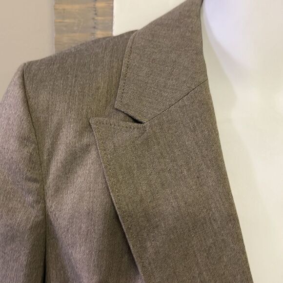 Ann Taylor Heather Brown Notched Collar Button Down Blazer Long Sleeves Pockets - Picture 8 of 16